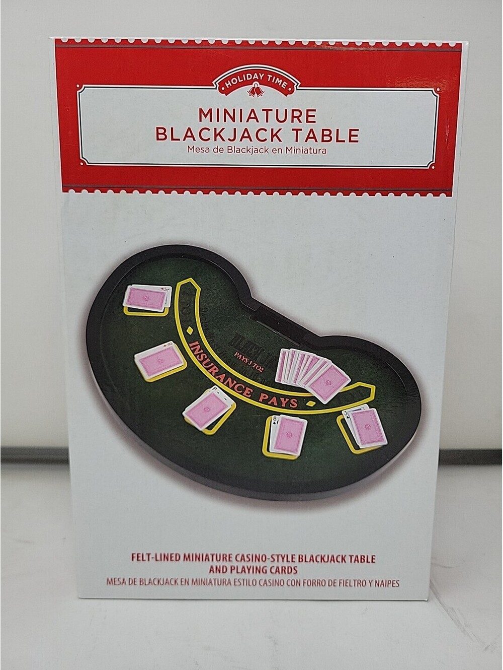 Miniature Blackjack Table Green Felt Mini Cards NEW